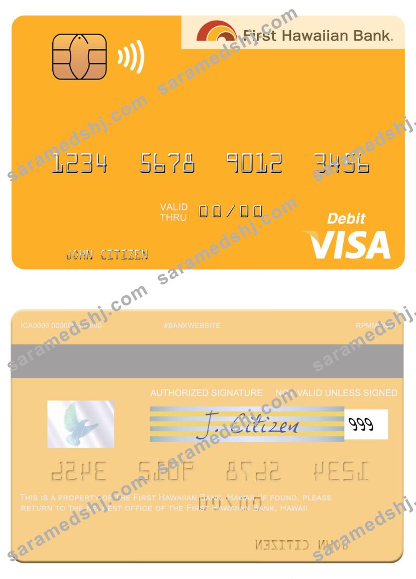 Hawaii First Hawaiian Bank visa debit card